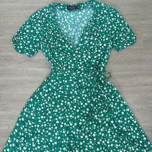 MINKPINK Floral Wrap Mini Dress, XS